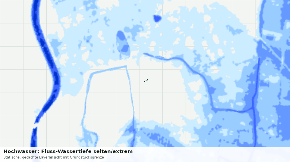 Statische Kartenansicht: Hochwasser: Fluss-Wassertiefe selten/extrem
