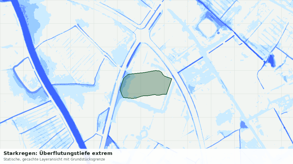 Statische Kartenansicht: Starkregen: Überflutungstiefe extrem