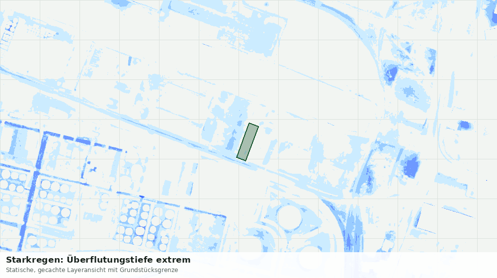 Statische Kartenansicht: Starkregen: Überflutungstiefe extrem