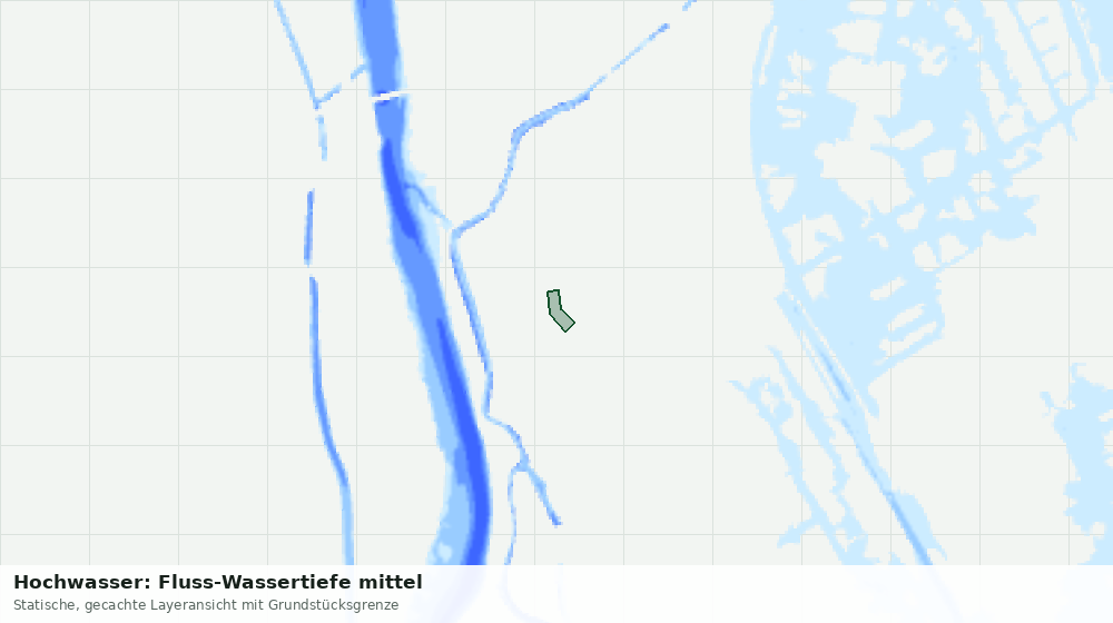 Statische Kartenansicht: Hochwasser: Fluss-Wassertiefe mittel