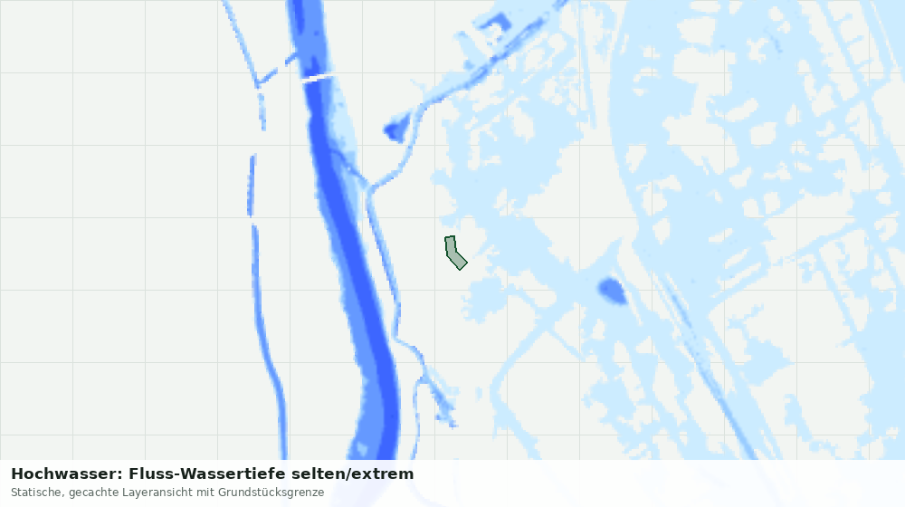 Statische Kartenansicht: Hochwasser: Fluss-Wassertiefe selten/extrem