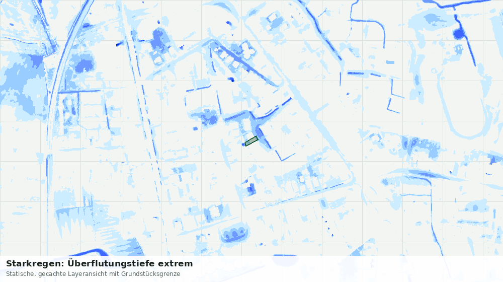 Statische Kartenansicht: Starkregen: Überflutungstiefe extrem