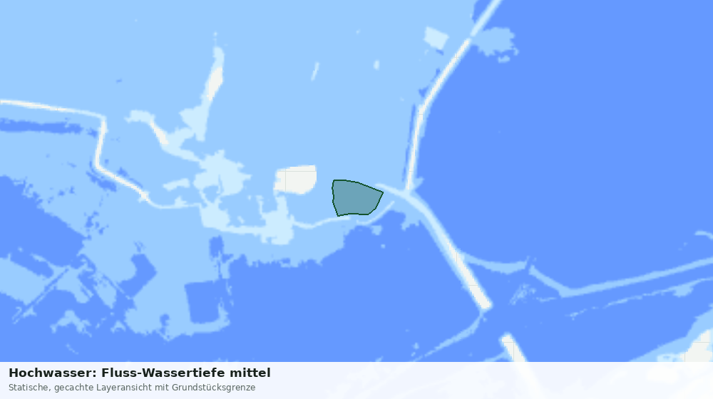 Statische Kartenansicht: Hochwasser: Fluss-Wassertiefe mittel