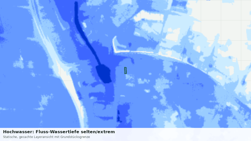 Statische Kartenansicht: Hochwasser: Fluss-Wassertiefe selten/extrem