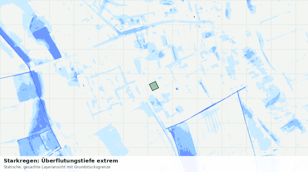 Statische Kartenansicht: Starkregen: Überflutungstiefe extrem