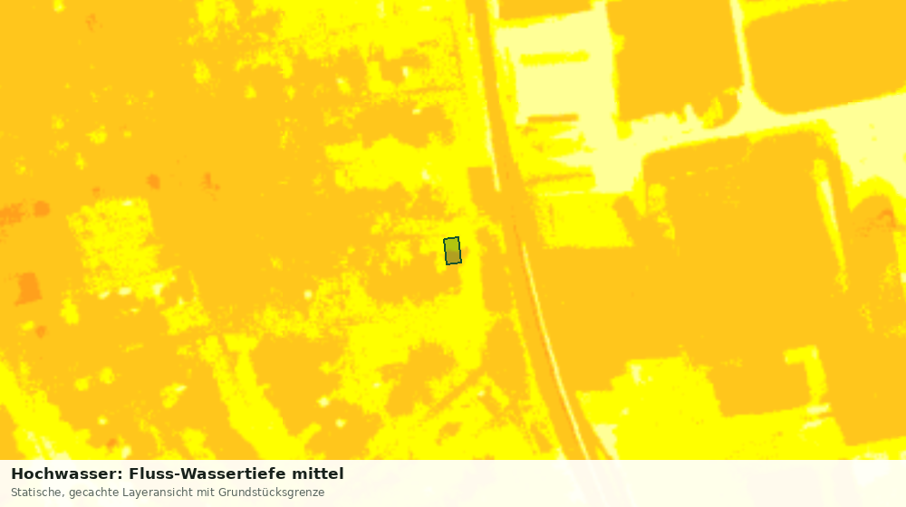 Statische Kartenansicht: Hochwasser: Fluss-Wassertiefe mittel