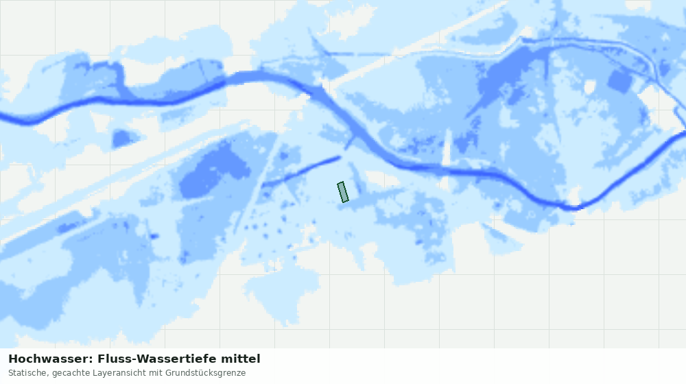 Statische Kartenansicht: Hochwasser: Fluss-Wassertiefe mittel