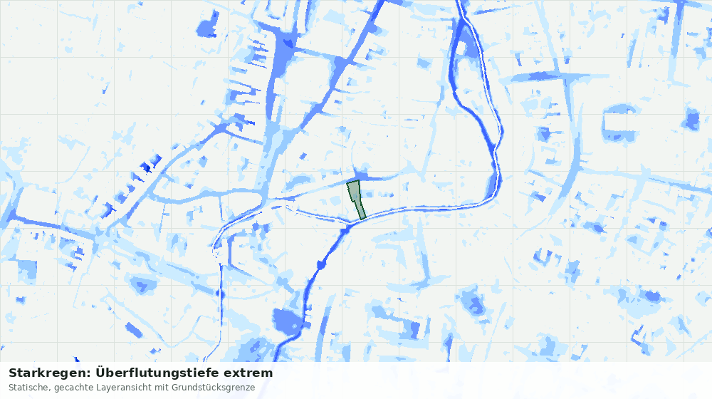 Statische Kartenansicht: Starkregen: Überflutungstiefe extrem
