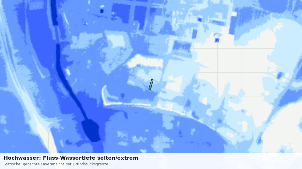 Statische Kartenansicht: Hochwasser: Fluss-Wassertiefe selten/extrem