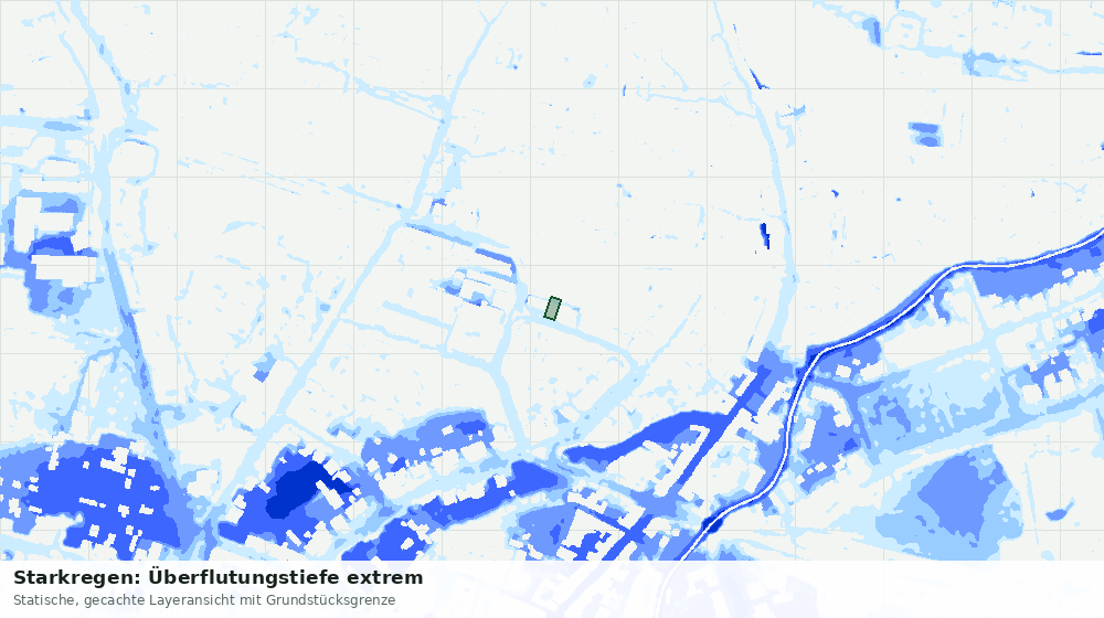 Statische Kartenansicht: Starkregen: Überflutungstiefe extrem