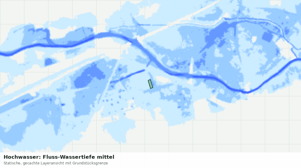 Statische Kartenansicht: Hochwasser: Fluss-Wassertiefe mittel