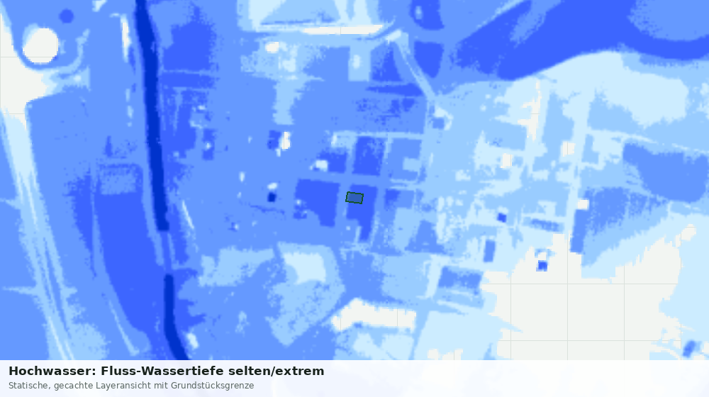 Statische Kartenansicht: Hochwasser: Fluss-Wassertiefe selten/extrem