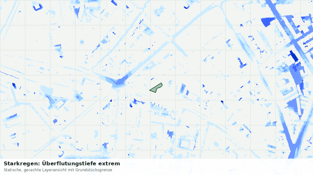 Statische Kartenansicht: Starkregen: Überflutungstiefe extrem