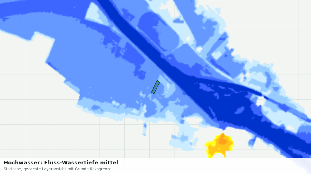 Statische Kartenansicht: Hochwasser: Fluss-Wassertiefe mittel