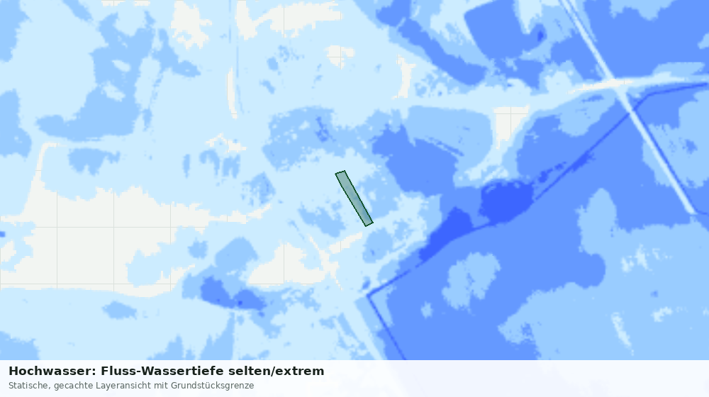 Statische Kartenansicht: Hochwasser: Fluss-Wassertiefe selten/extrem