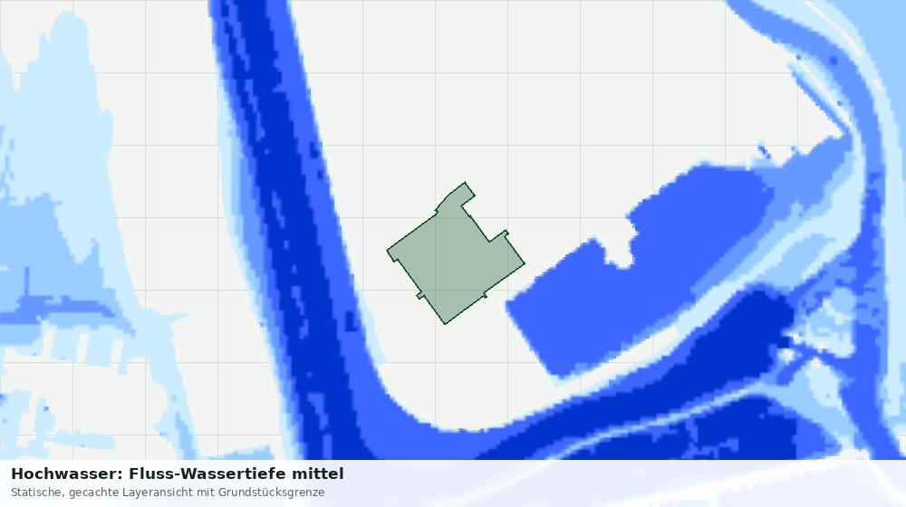 Statische Kartenansicht: Hochwasser: Fluss-Wassertiefe mittel