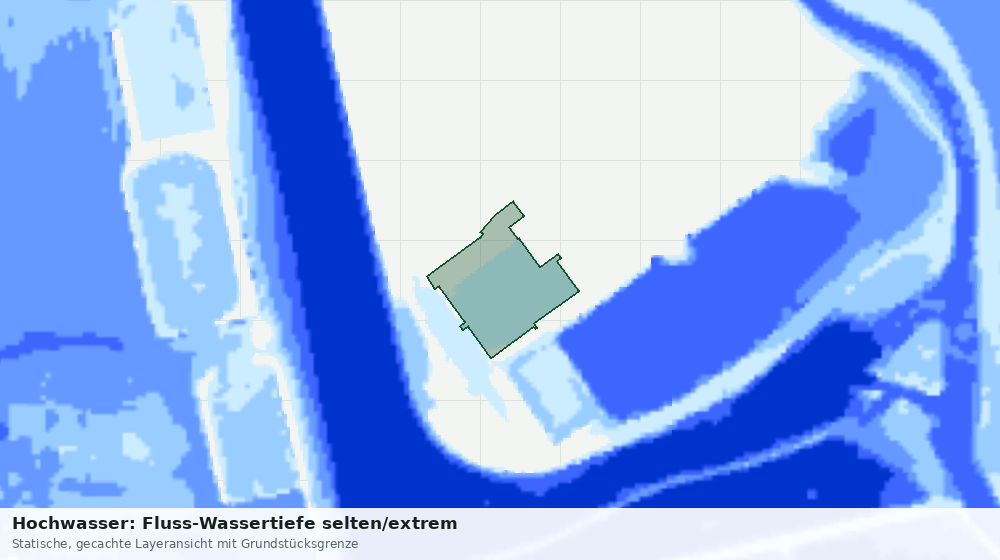 Statische Kartenansicht: Hochwasser: Fluss-Wassertiefe selten/extrem