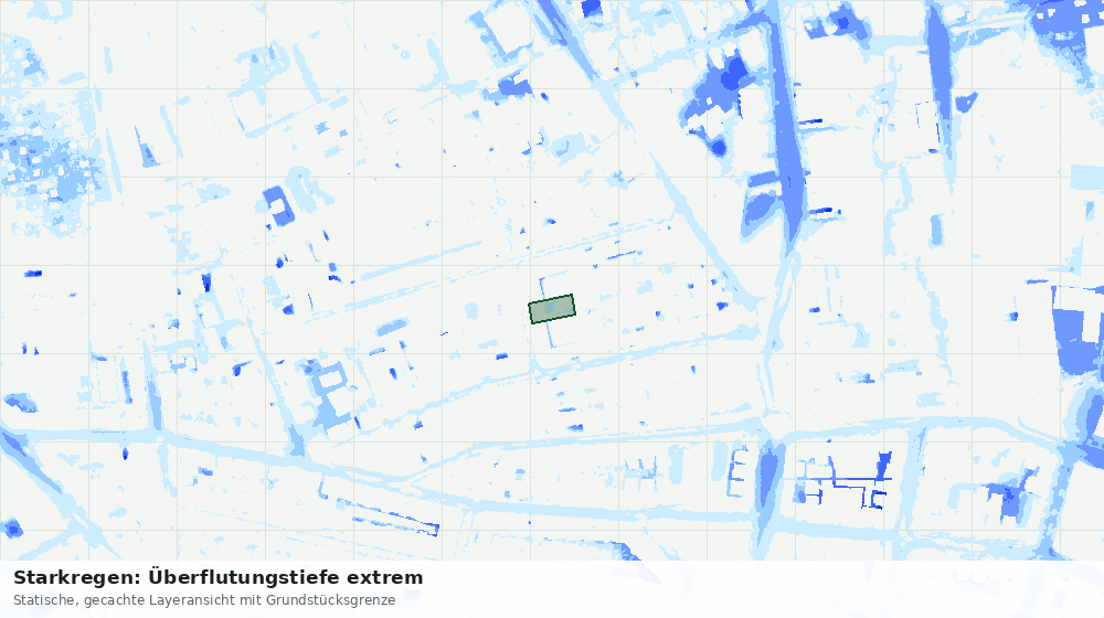 Statische Kartenansicht: Starkregen: Überflutungstiefe extrem