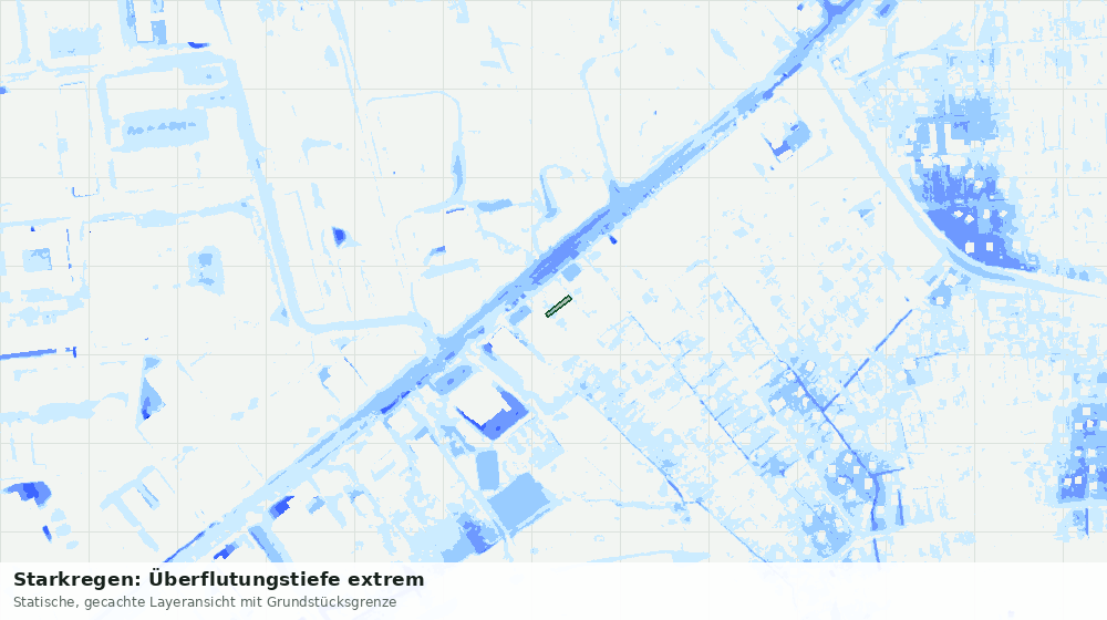 Statische Kartenansicht: Starkregen: Überflutungstiefe extrem