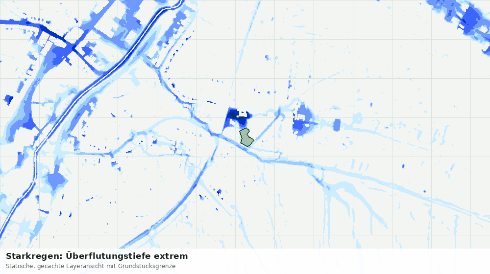 Statische Kartenansicht: Starkregen: Überflutungstiefe extrem
