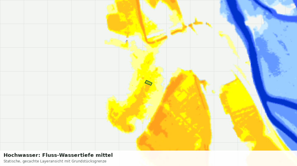 Statische Kartenansicht: Hochwasser: Fluss-Wassertiefe mittel