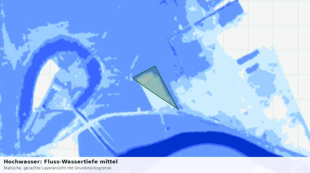 Statische Kartenansicht: Hochwasser: Fluss-Wassertiefe mittel