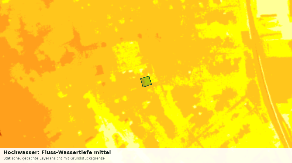 Statische Kartenansicht: Hochwasser: Fluss-Wassertiefe mittel