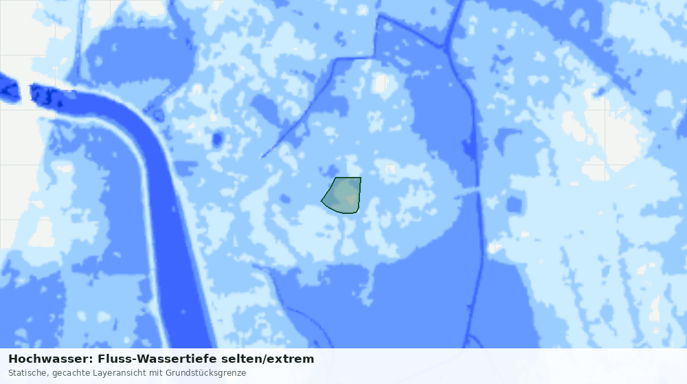 Statische Kartenansicht: Hochwasser: Fluss-Wassertiefe selten/extrem