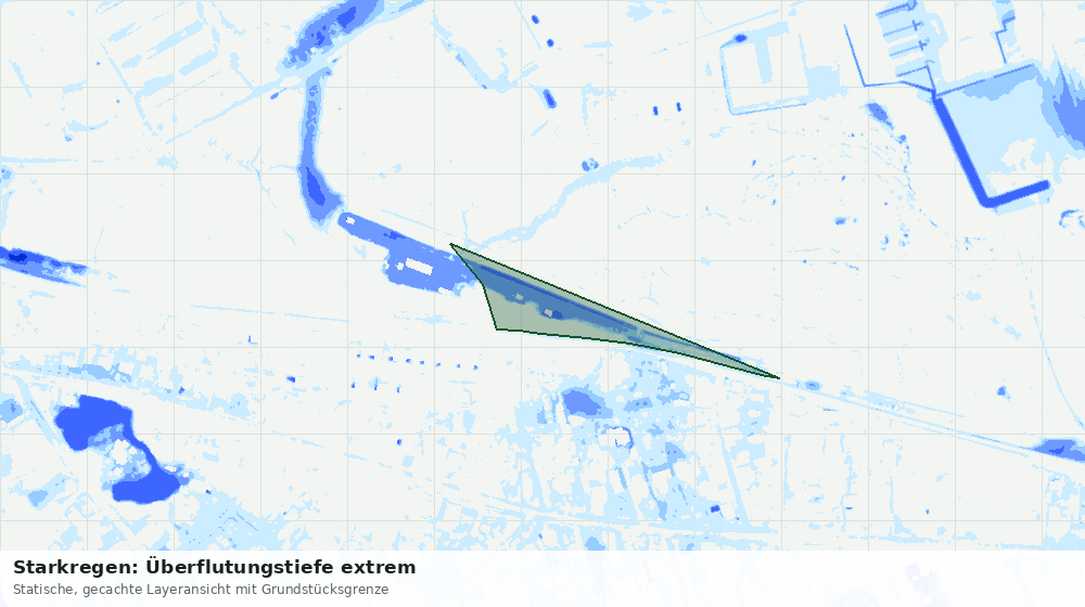 Statische Kartenansicht: Starkregen: Überflutungstiefe extrem