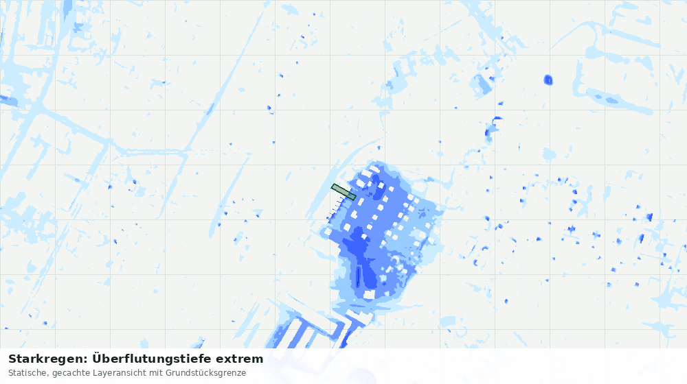 Statische Kartenansicht: Starkregen: Überflutungstiefe extrem