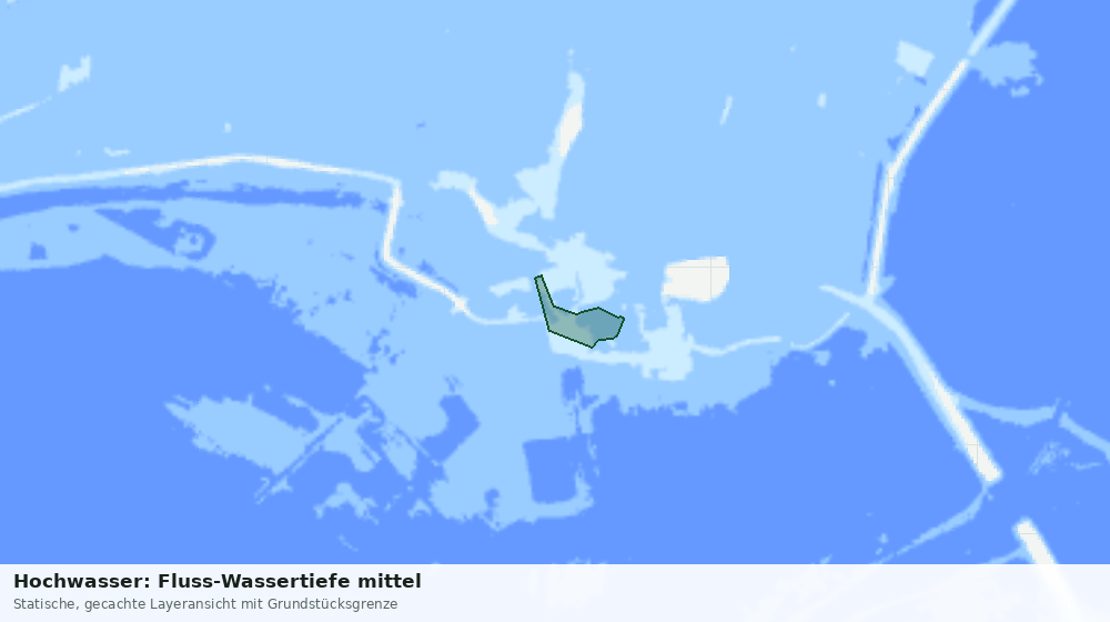 Statische Kartenansicht: Hochwasser: Fluss-Wassertiefe mittel