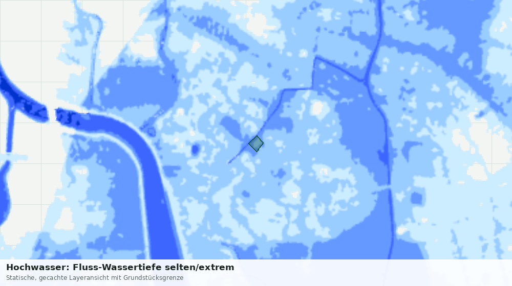 Statische Kartenansicht: Hochwasser: Fluss-Wassertiefe selten/extrem