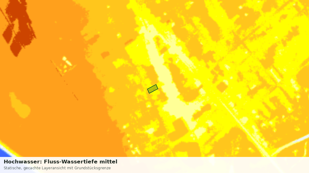 Statische Kartenansicht: Hochwasser: Fluss-Wassertiefe mittel