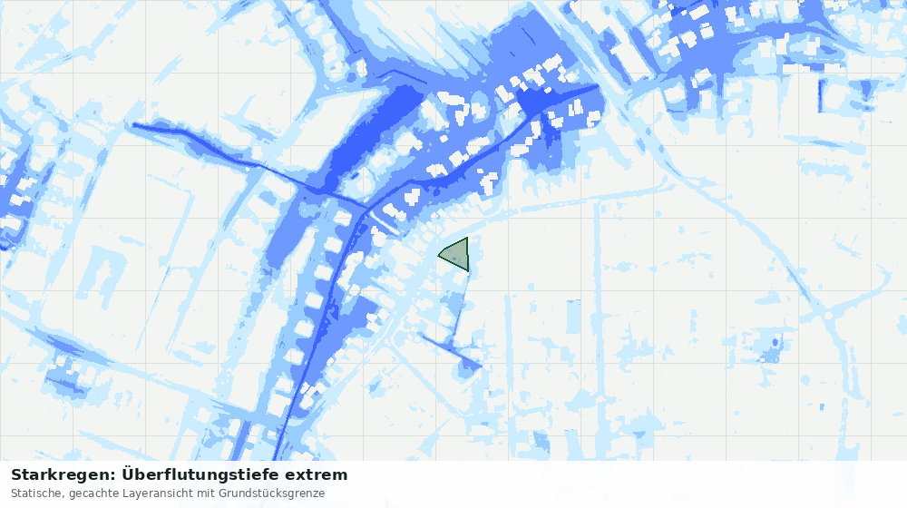 Statische Kartenansicht: Starkregen: Überflutungstiefe extrem