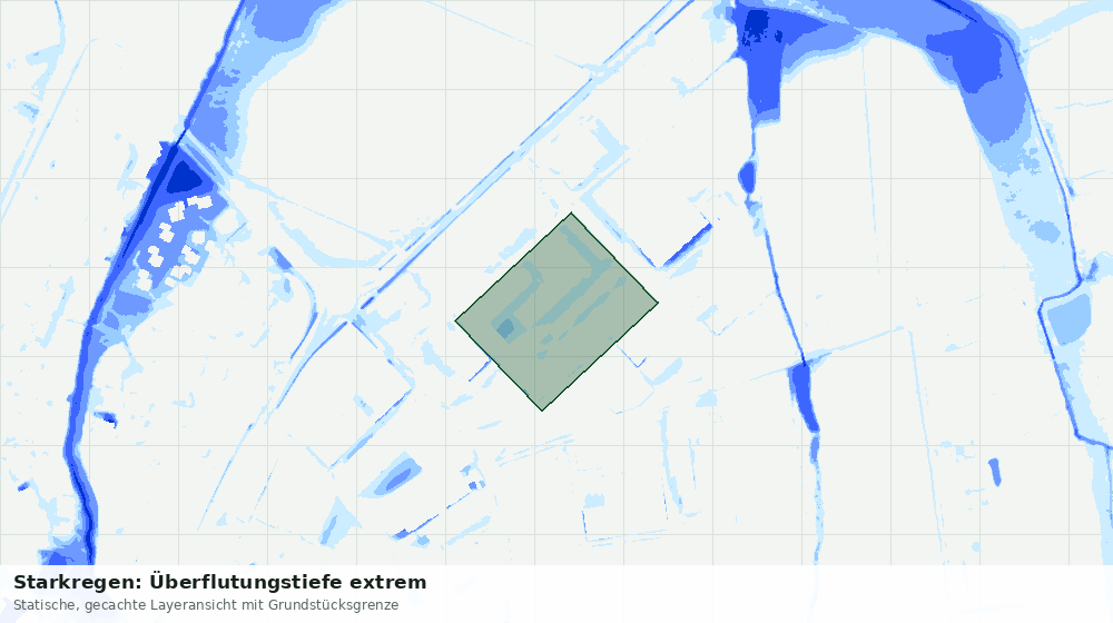 Statische Kartenansicht: Starkregen: Überflutungstiefe extrem