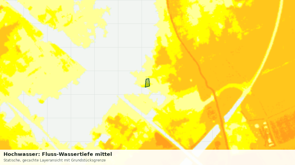 Statische Kartenansicht: Hochwasser: Fluss-Wassertiefe mittel