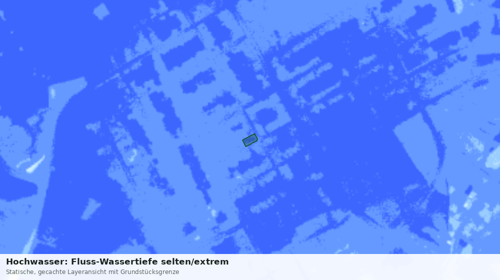 Statische Kartenansicht: Hochwasser: Fluss-Wassertiefe selten/extrem