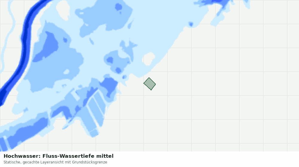 Statische Kartenansicht: Hochwasser: Fluss-Wassertiefe mittel