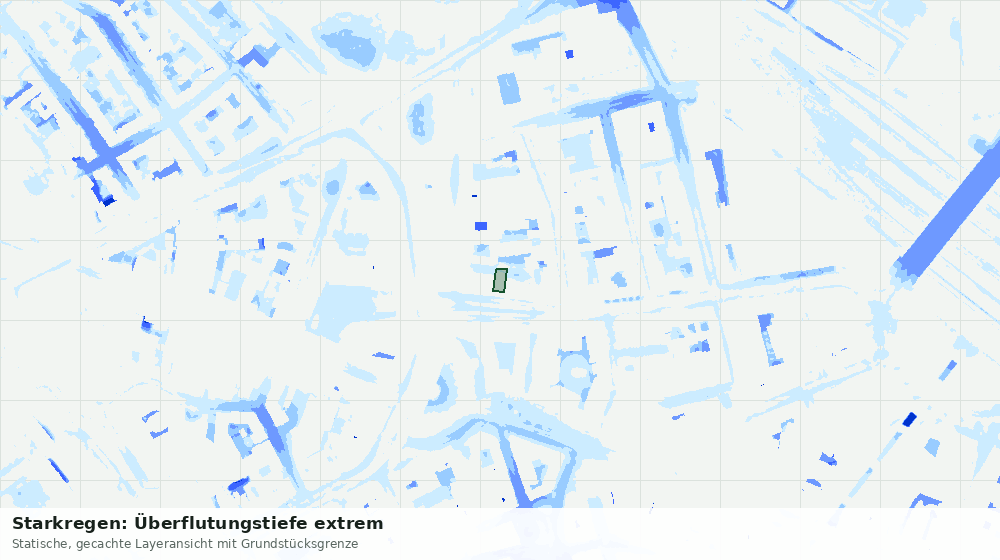 Statische Kartenansicht: Starkregen: Überflutungstiefe extrem