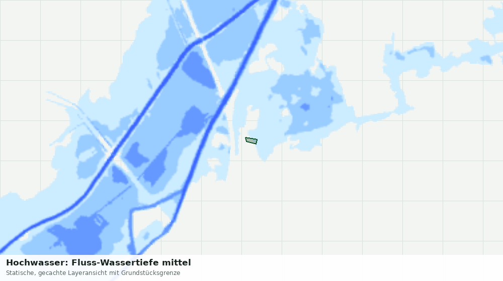 Statische Kartenansicht: Hochwasser: Fluss-Wassertiefe mittel