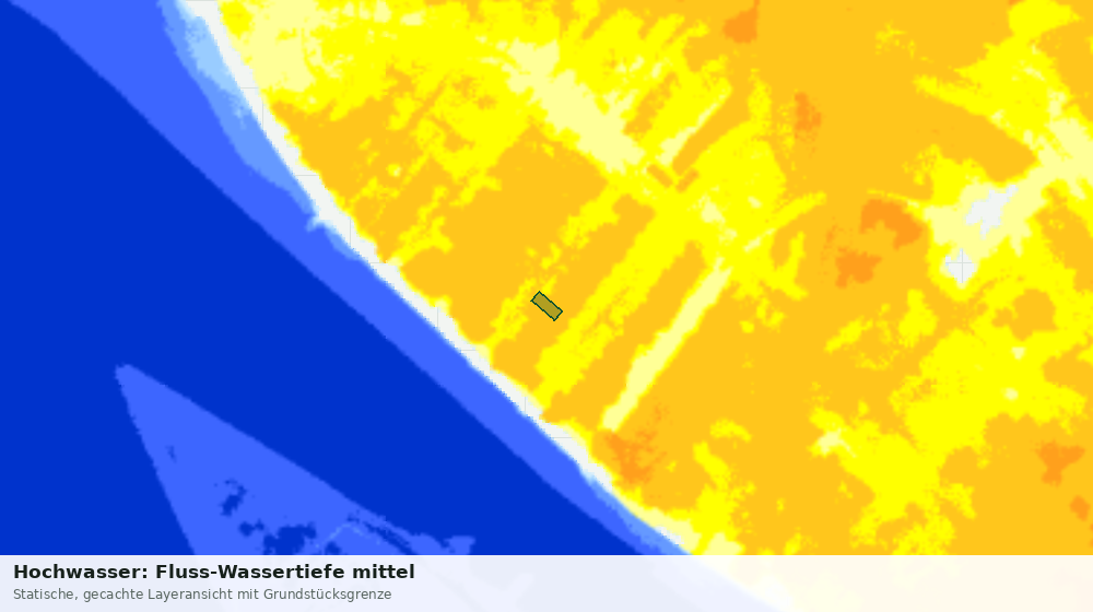 Statische Kartenansicht: Hochwasser: Fluss-Wassertiefe mittel