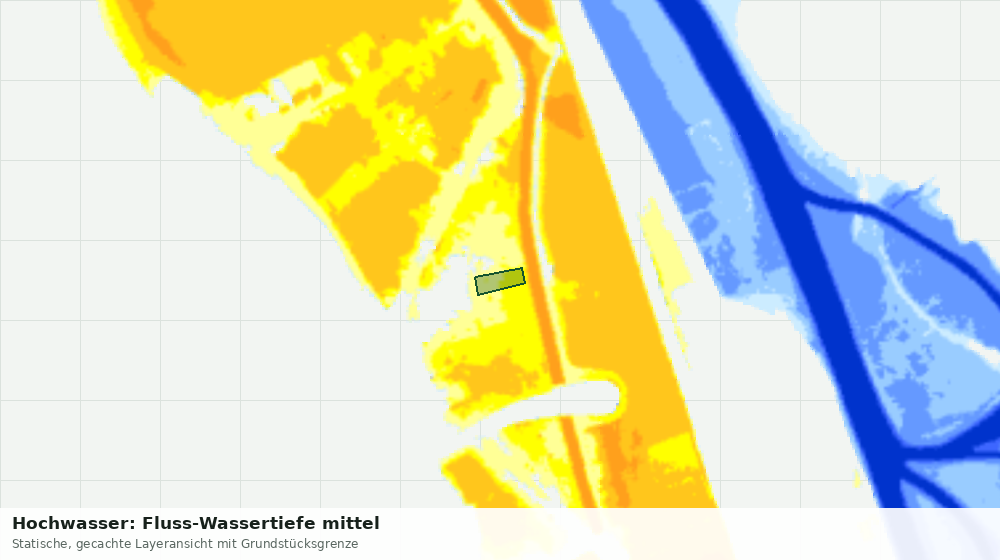 Statische Kartenansicht: Hochwasser: Fluss-Wassertiefe mittel