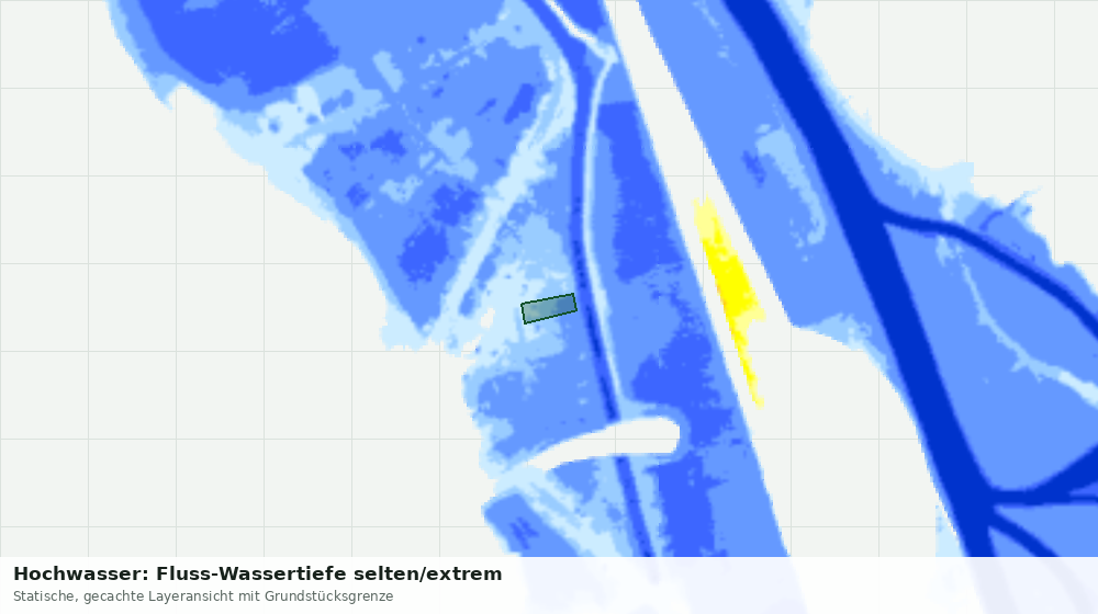 Statische Kartenansicht: Hochwasser: Fluss-Wassertiefe selten/extrem