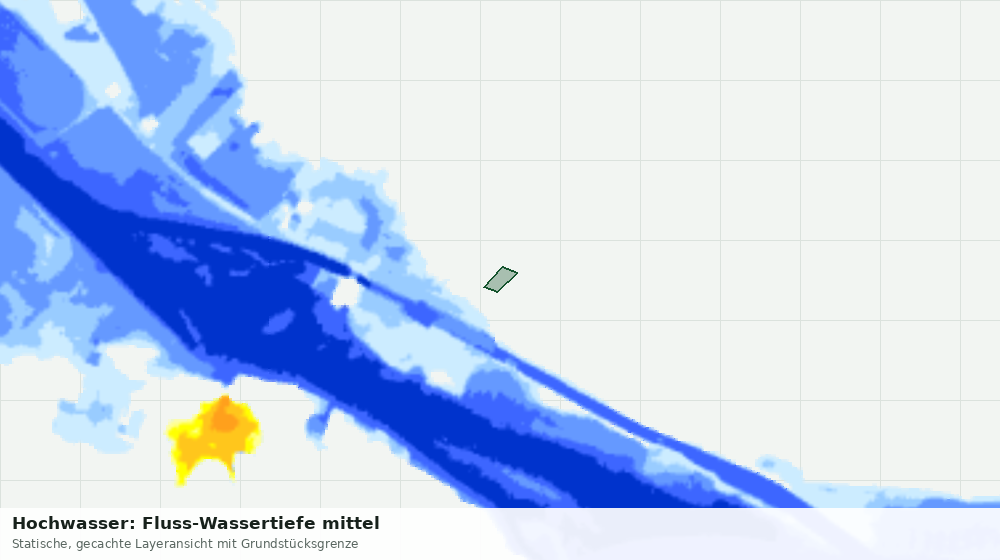 Statische Kartenansicht: Hochwasser: Fluss-Wassertiefe mittel