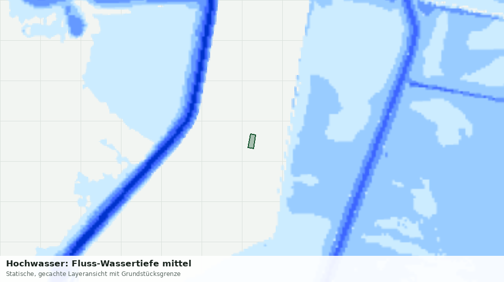 Statische Kartenansicht: Hochwasser: Fluss-Wassertiefe mittel