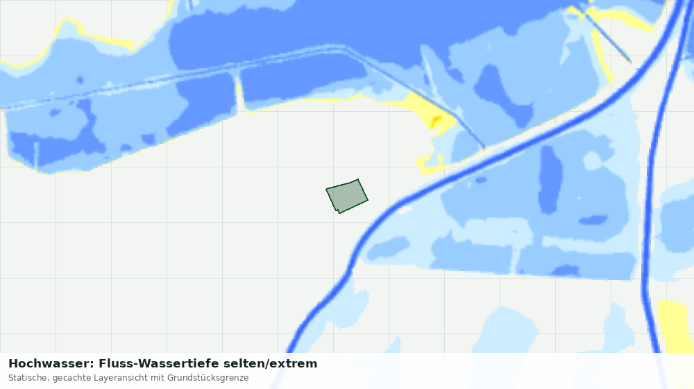 Statische Kartenansicht: Hochwasser: Fluss-Wassertiefe selten/extrem