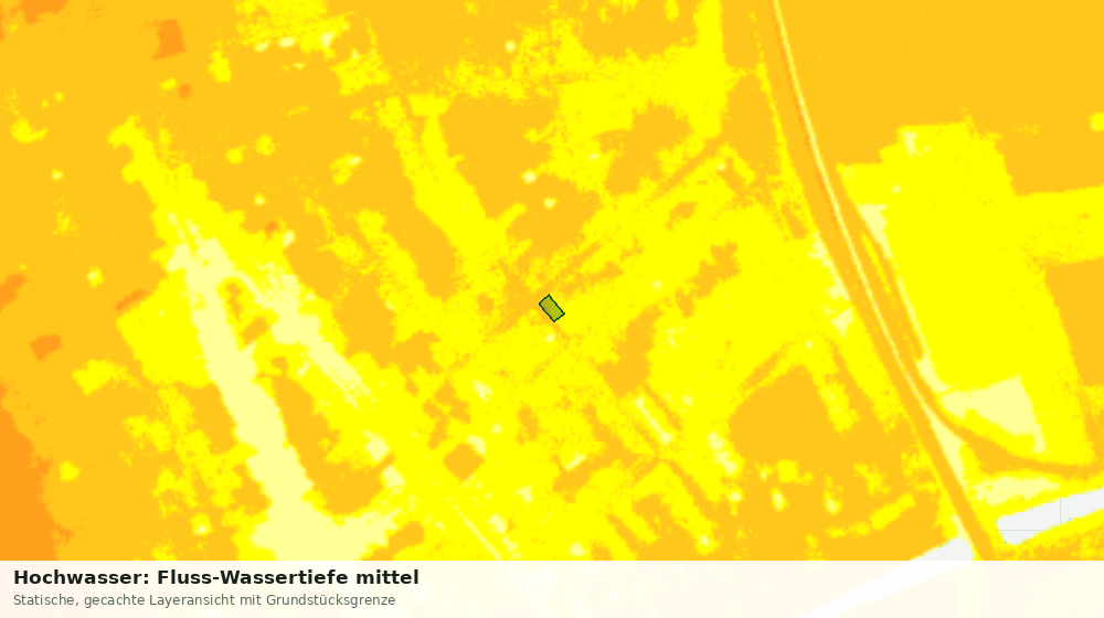 Statische Kartenansicht: Hochwasser: Fluss-Wassertiefe mittel