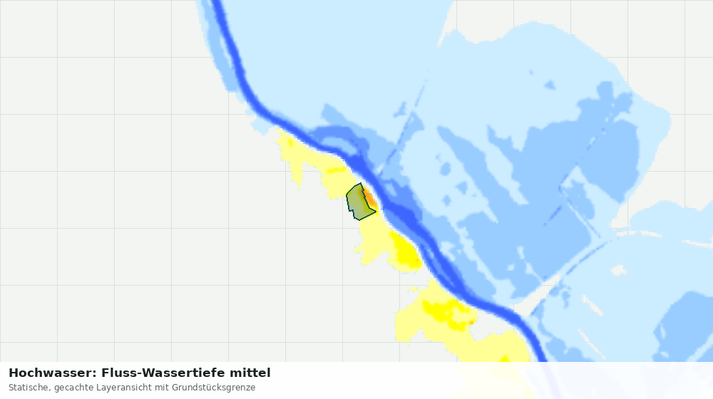 Statische Kartenansicht: Hochwasser: Fluss-Wassertiefe mittel