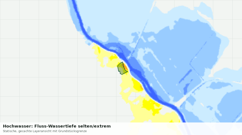 Statische Kartenansicht: Hochwasser: Fluss-Wassertiefe selten/extrem