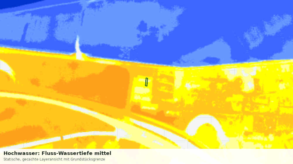 Statische Kartenansicht: Hochwasser: Fluss-Wassertiefe mittel